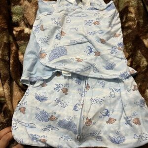 Halo Light Blue Ocean Print sleep sack